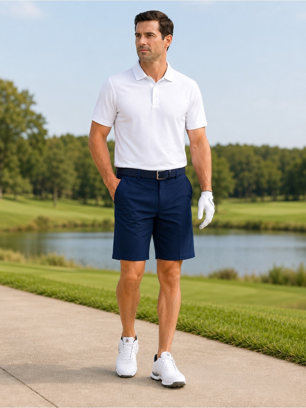 Adidas Ultimate365+ Golf Shorts Men’s 36 Collegiate Navy Stretch Performance NWT